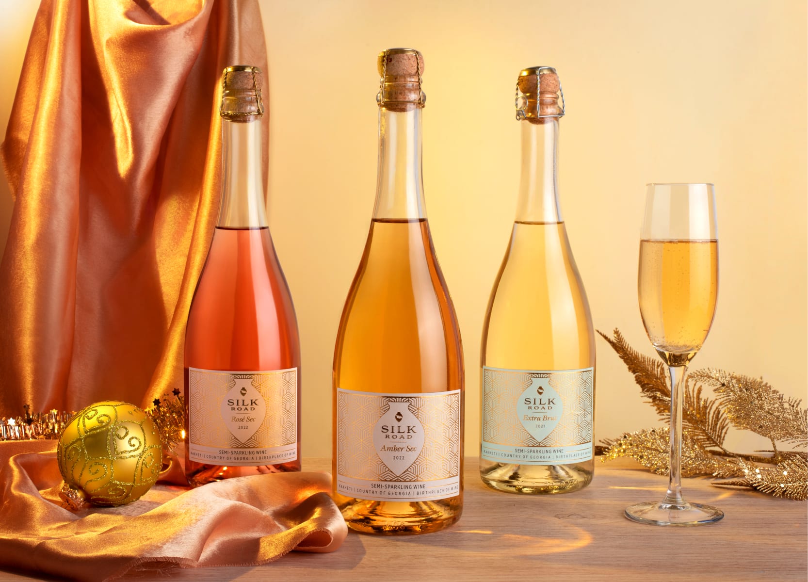 Three Bottles of Silk Road Semi-Sparkling Wines